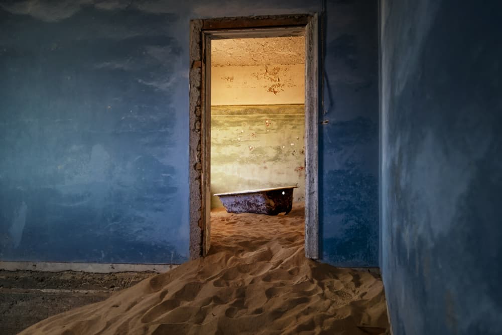 Forgotten Bathtub Room by Joanna W — canvas wall art