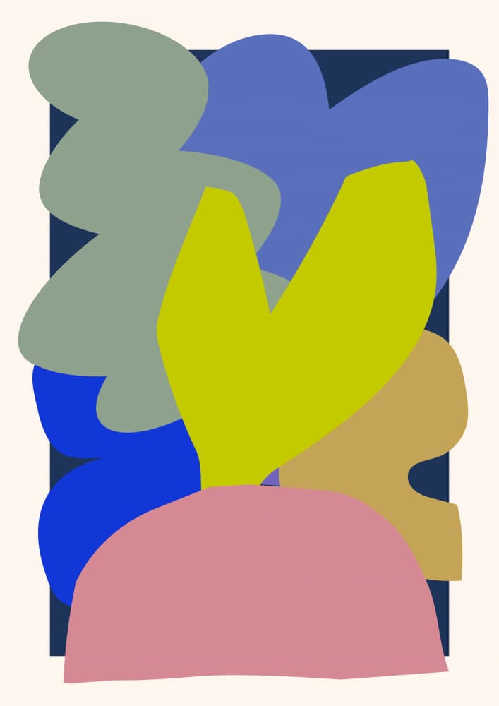 Colorful Abstract Organic Shapes by RS LAB STUDIO — canvas wall art