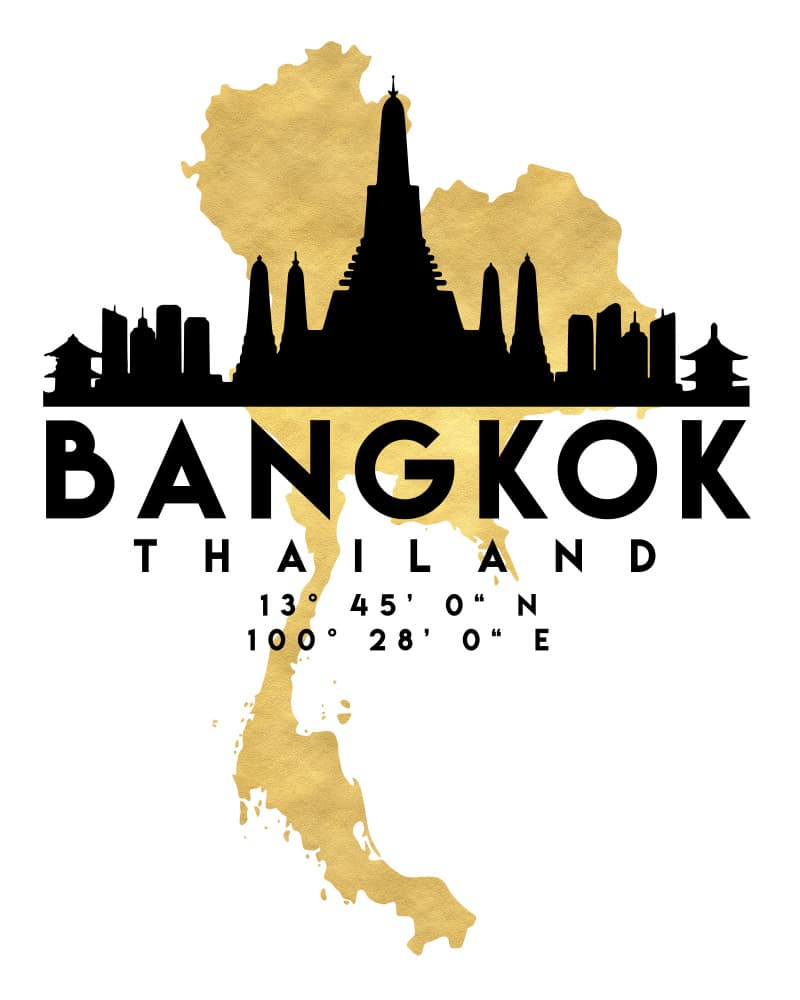 Bangkok Thailand Skyline by Emiliano Deificus — canvas wall art
