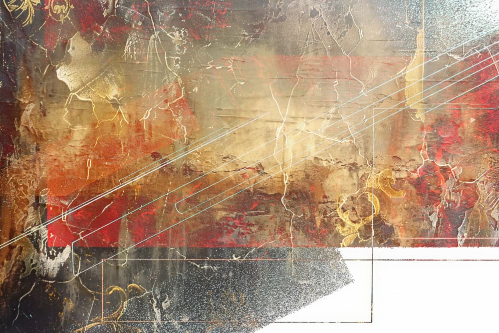 Metallic Red Abstract by Rafal Kulik — canvas wall art