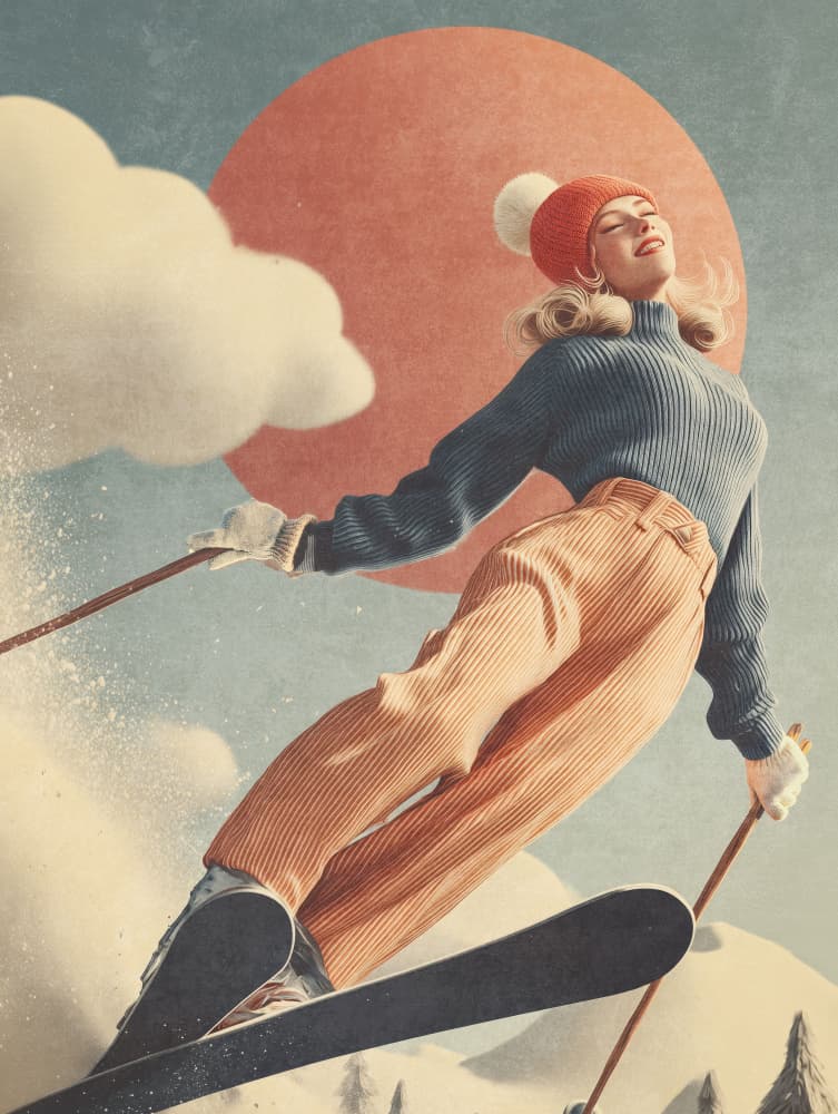 Skiing Adventure by Emel Tunaboylu — canvas wall art