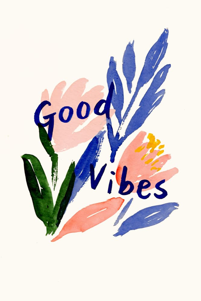 Watercolor Good Vibes by Treechild — canvas wall art