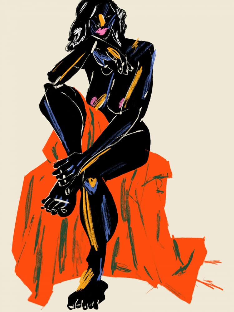 Pensive Nude Figure by Francesco Gulina — canvas wall art