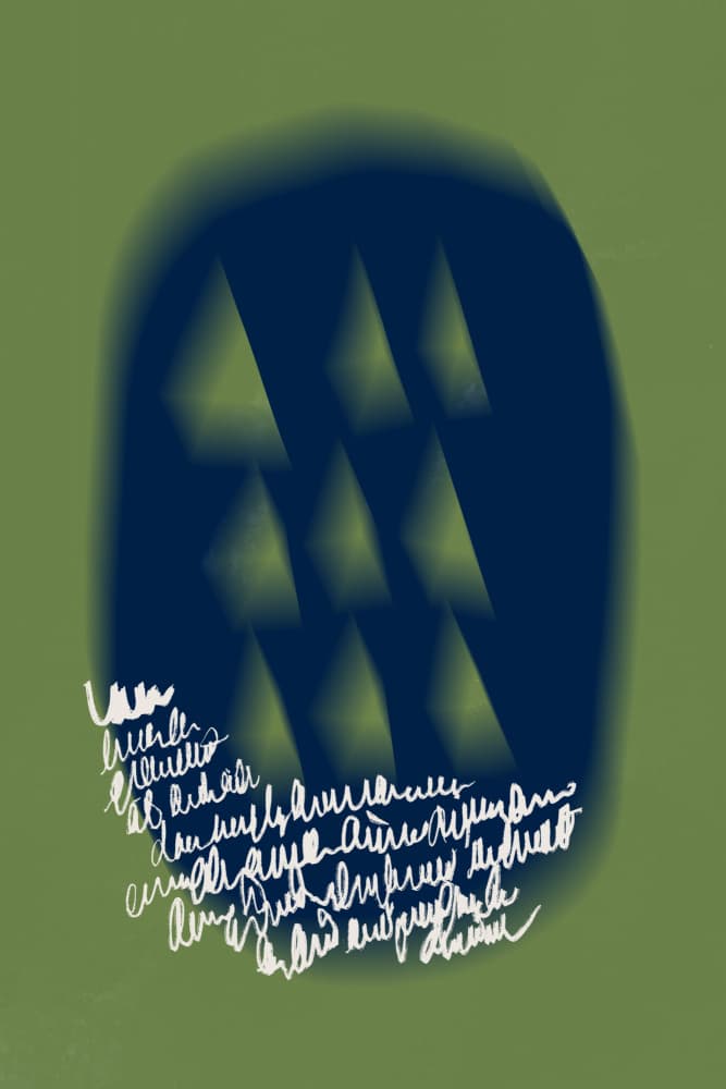 Abstract Green Blue Forms by Little Dean — canvas wall art