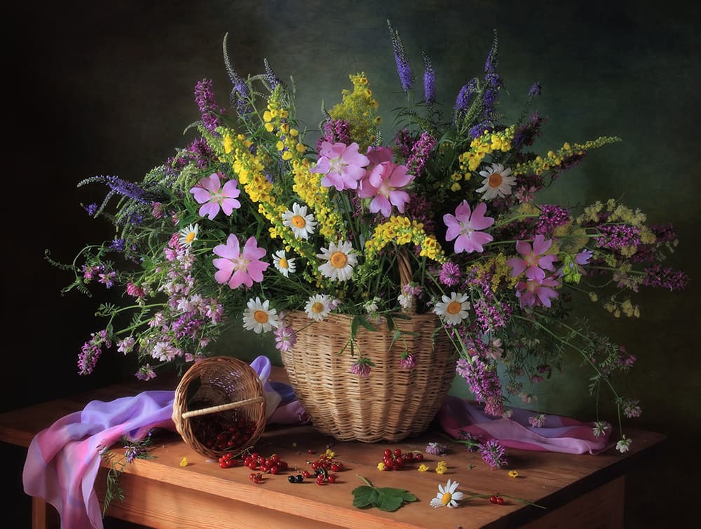 Rustic Summer Bouquet by Tatyana Skorokhod — canvas wall art