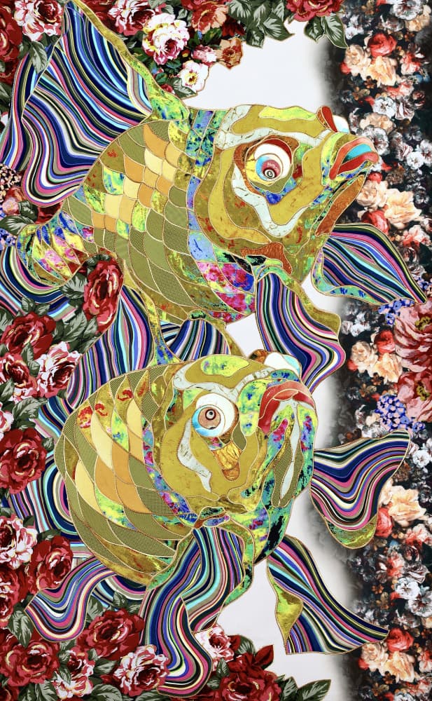 Vibrant Golden Floral Fish by Kostyantin Malginov — canvas wall art