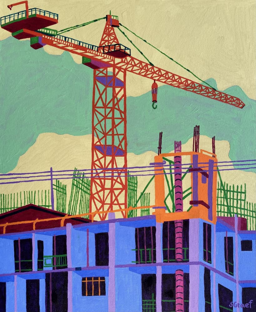 Under Construction by Sue Graef — canvas wall art