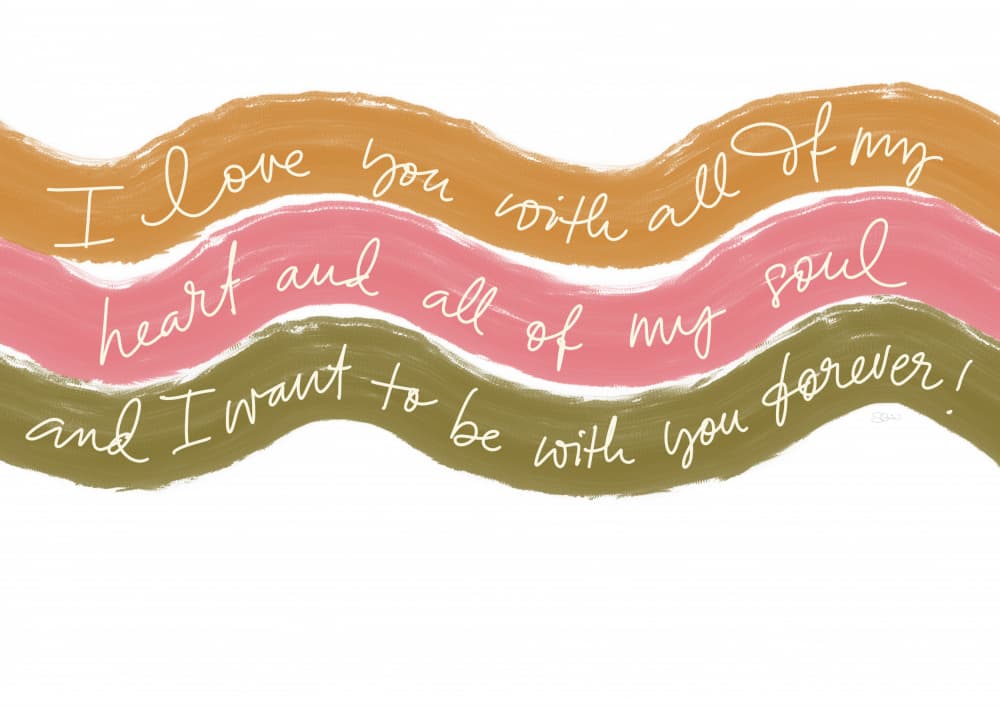 Love You Forever Script by Sofie Björkgren-Näse — canvas wall art