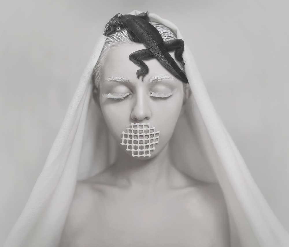 Silent Woman Lizard by hardibudi — canvas wall art