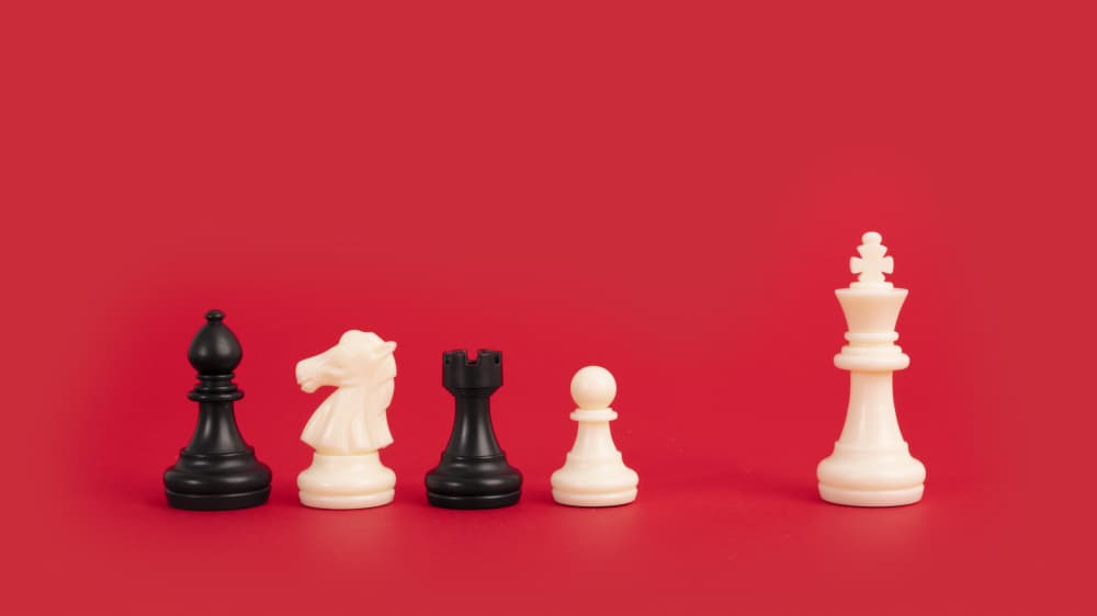 Chess King Standoff by Julia Ramiro — canvas wall art