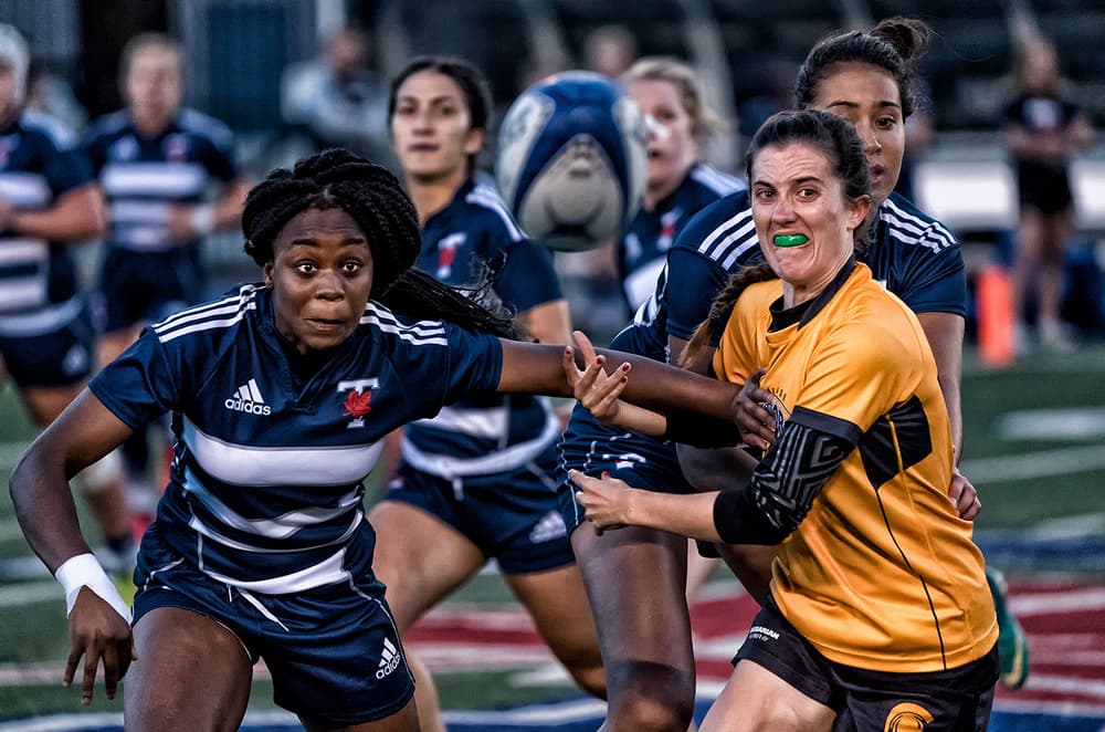 Women's Rugby Action by Henry Zhao — canvas wall art