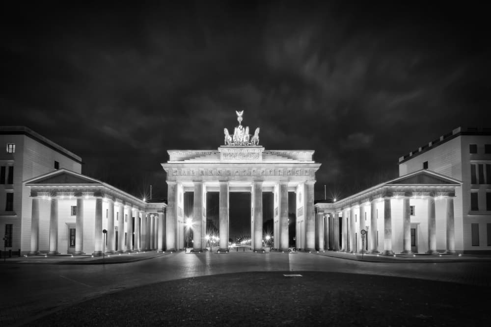 Brandenburg Gate Night by Melanie Viola — canvas wall art