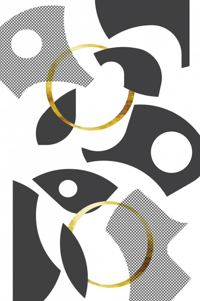 Modern Gold Abstract Shapes by Melanie Viola — canvas wall art