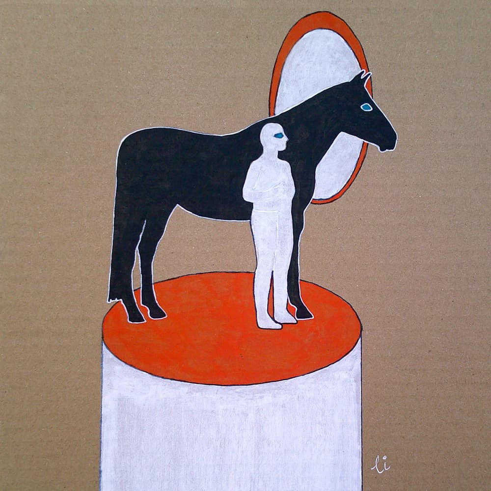 Horse Human Mirror by Li Gessbo — canvas wall art