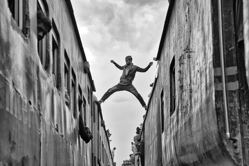 Daring Train Balance by Azim Khan Ronnie — canvas wall art
