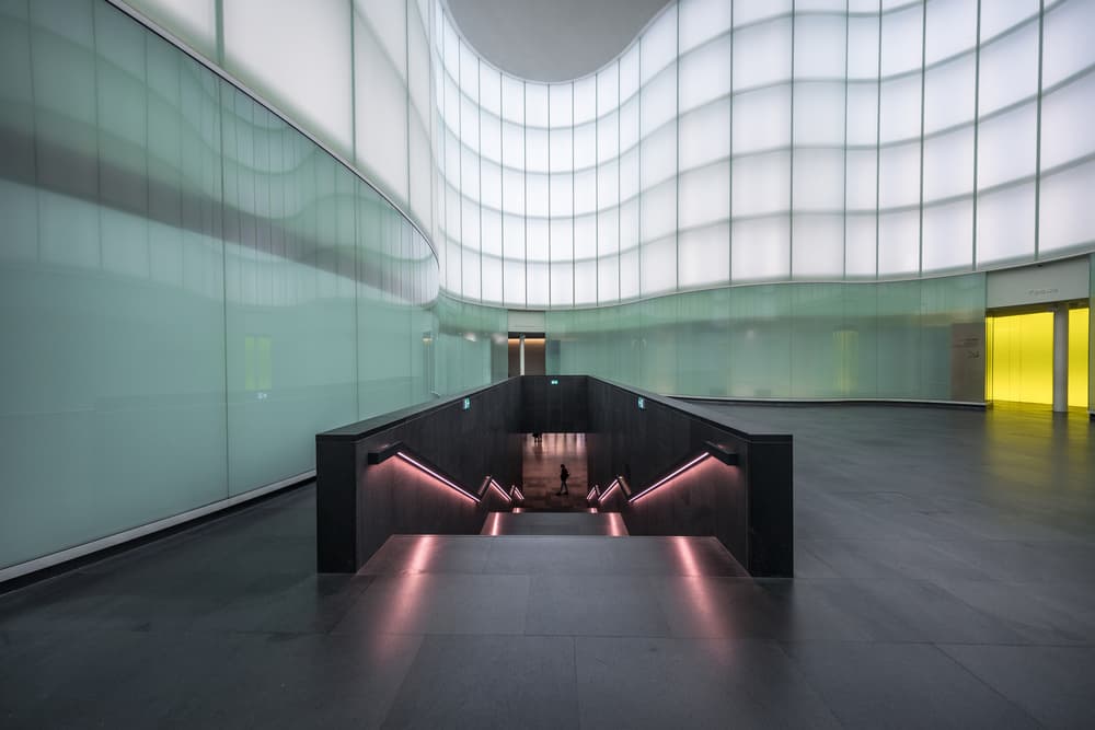 Glowing Modern Staircase by Marco Tagliarino — canvas wall art