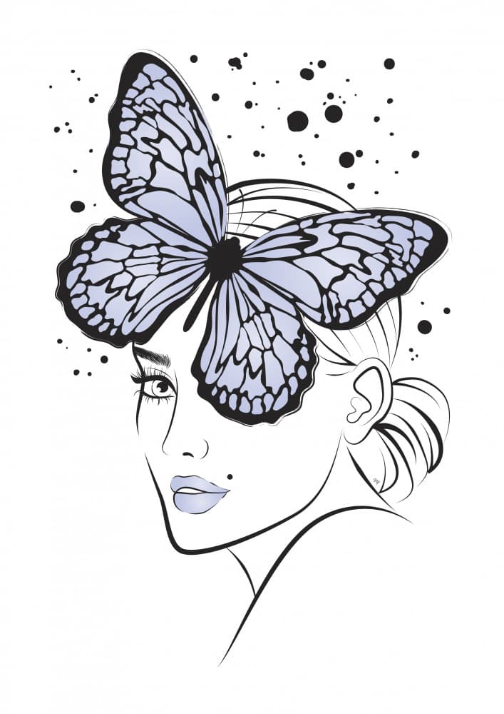 Elegant Butterfly Woman by Martina — canvas wall art