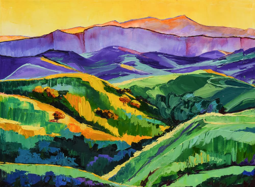 Vibrant Mountain Landscape by Maxine Shore — canvas wall art