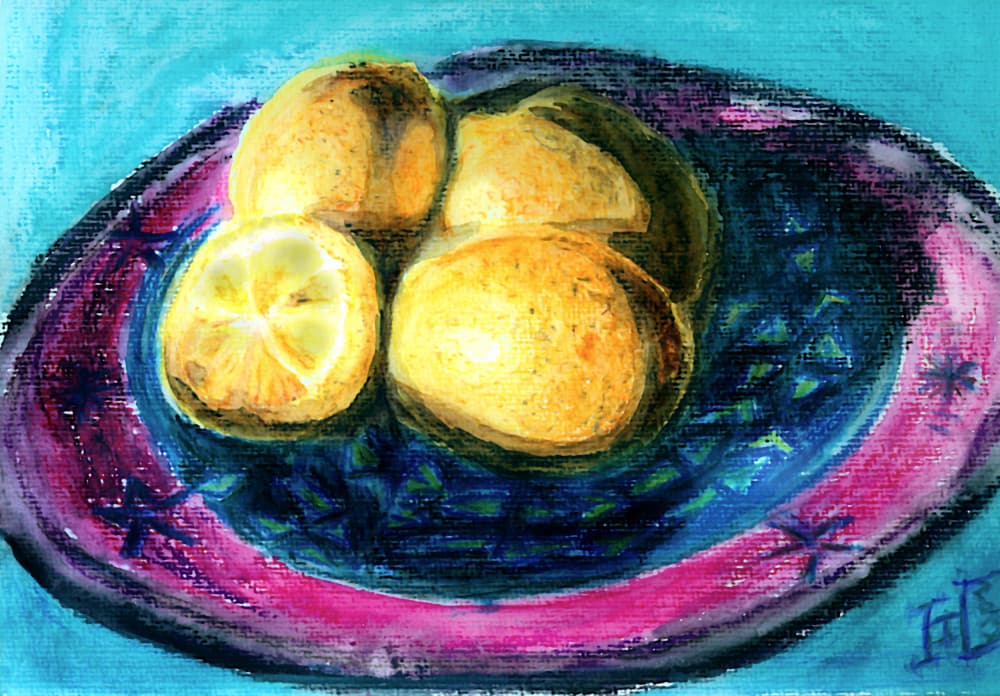 Vibrant Lemons Still Life by Tim Hoinkis — canvas wall art
