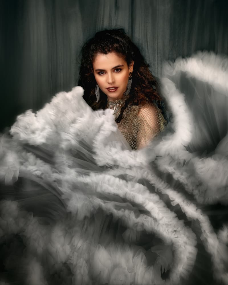 Glamorous Woman In Ruffles by Michaela Firešová — canvas wall art