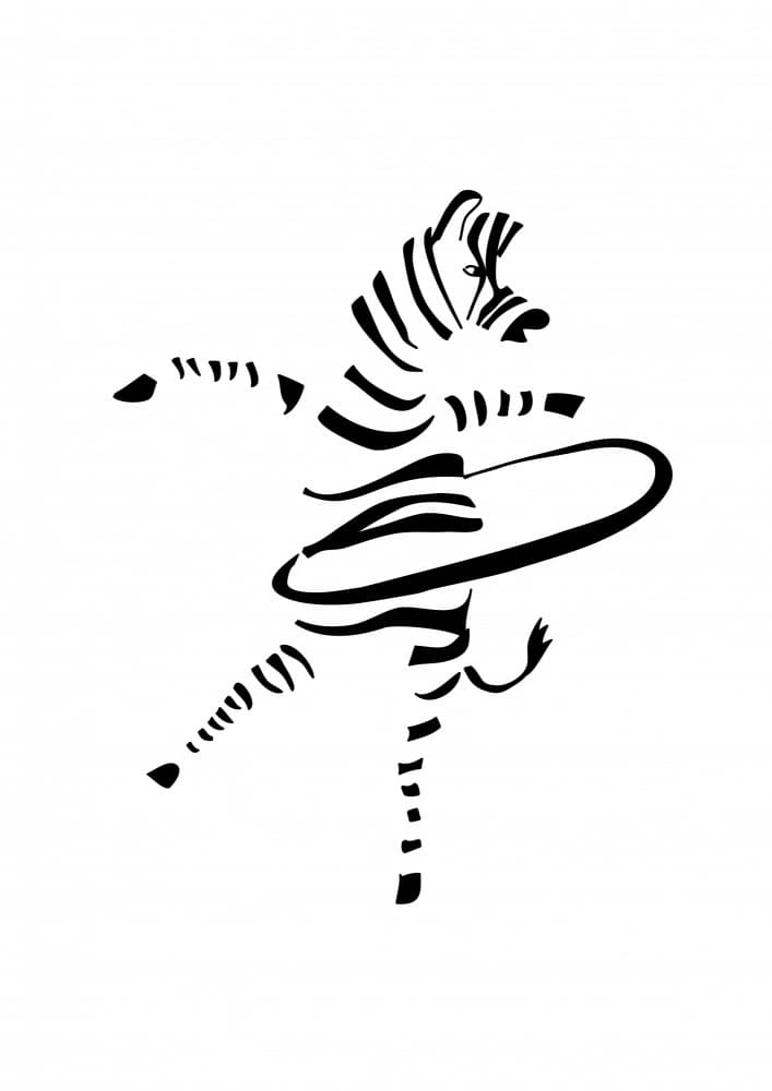 Whimsical Zebra Hula Hoop by Christina Heitmann — canvas wall art