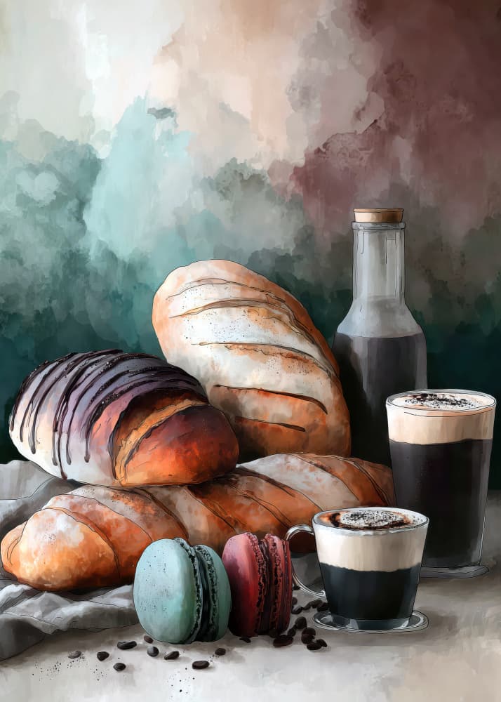 Fresh Bakery Coffee by Justyna Jaszke — canvas wall art
