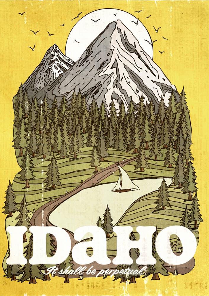 Vintage Idaho Landscape by Nicholas — canvas wall art