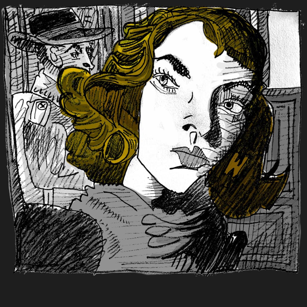 Mysterious Noir Woman by Steve Spencer — canvas wall art