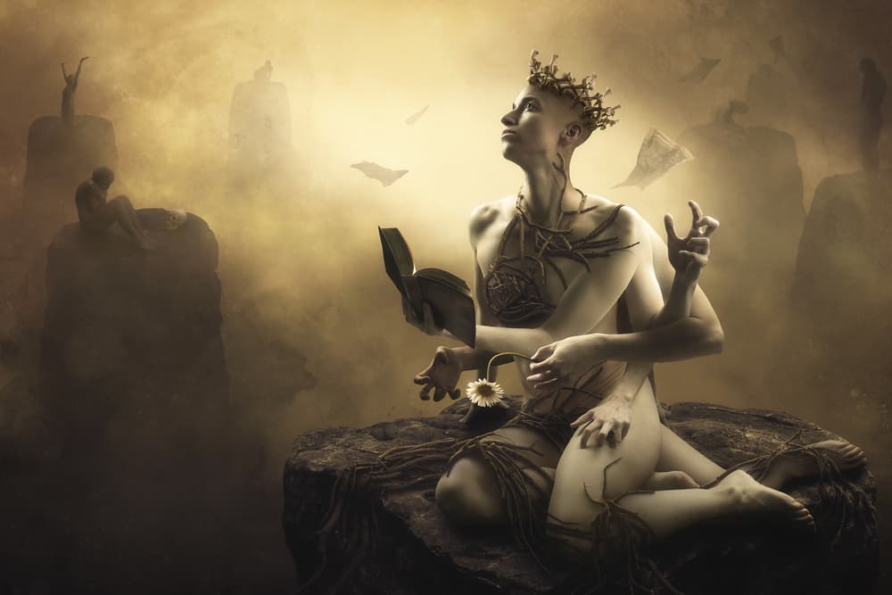 Mystical Multi-Arm Figure by Christophe Kiciak — canvas wall art