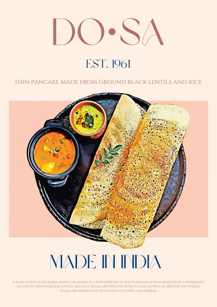 Traditional Indian Dosa by Nazma Khokhar — canvas wall art