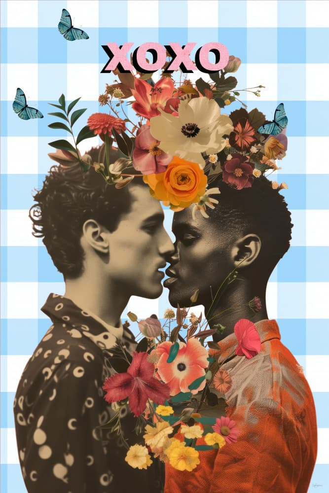 Love Blooms Kiss by Sue Skellern — canvas wall art