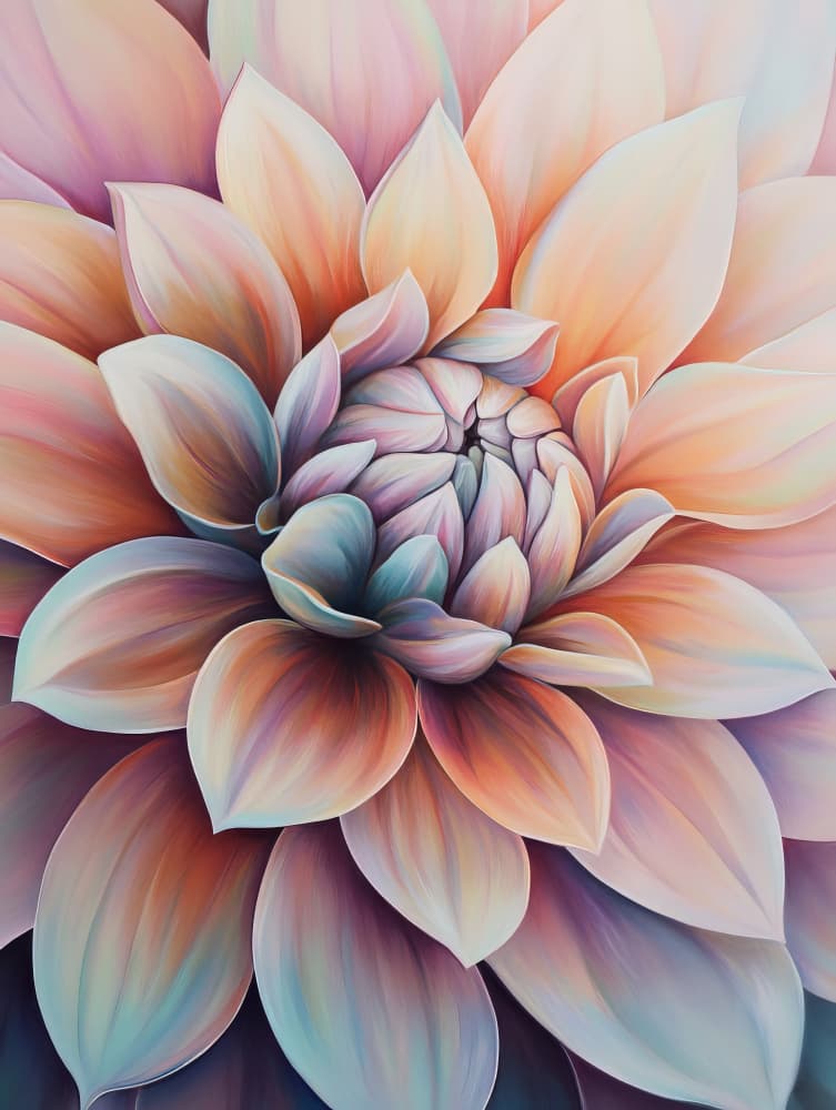 Dreamy Pastel Dahlia by Bilge Paksoylu — canvas wall art