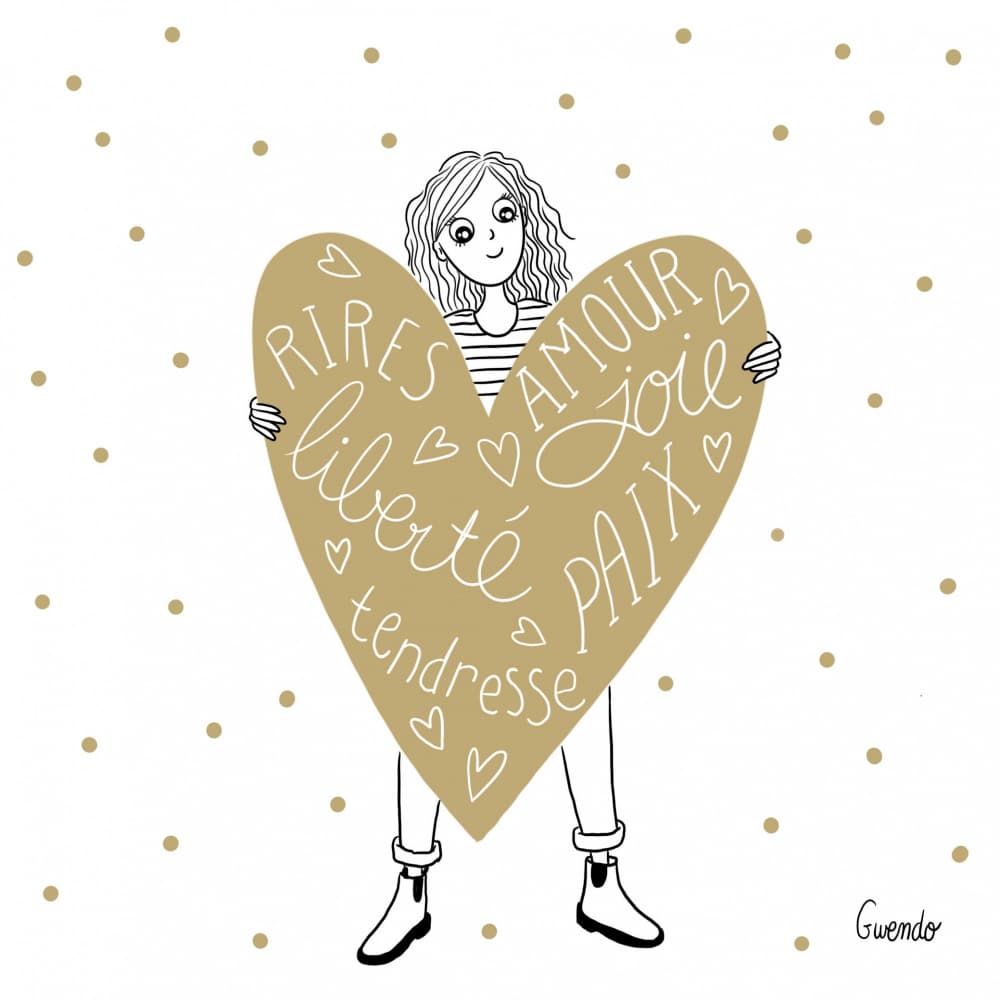 Positive French Heart by Gwendoline Lefeuvre — canvas wall art