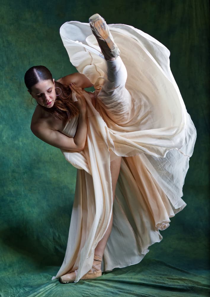 Flowing Ballet Dancer by Offer Ellbogen — canvas wall art