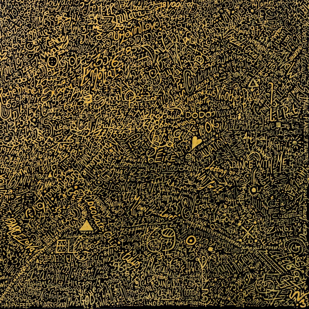 Intricate Gold Text by Lorenzo A Roe — canvas wall art