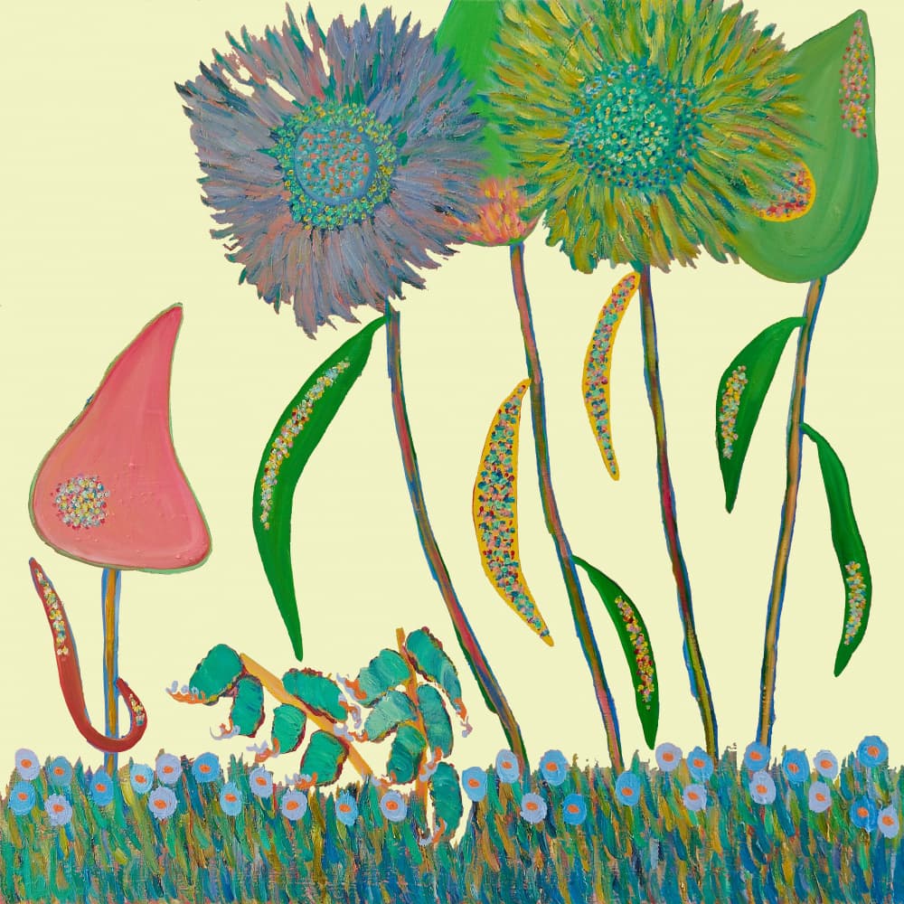 Whimsical Garden Flowers by Helen Joynson — canvas wall art