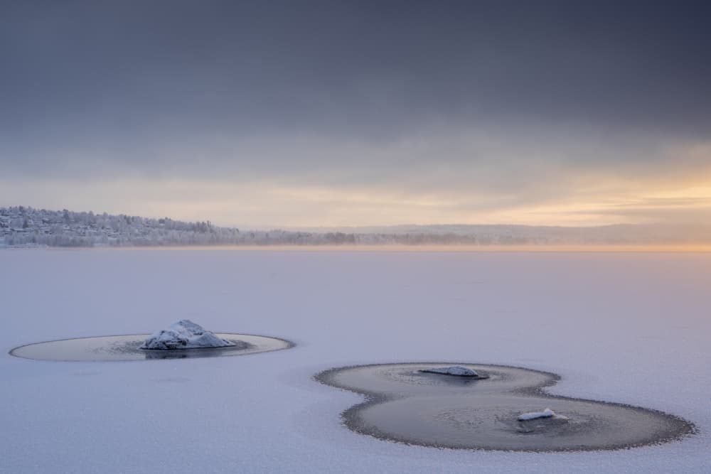Icy Lake Dawn by Ludwig Riml — canvas wall art