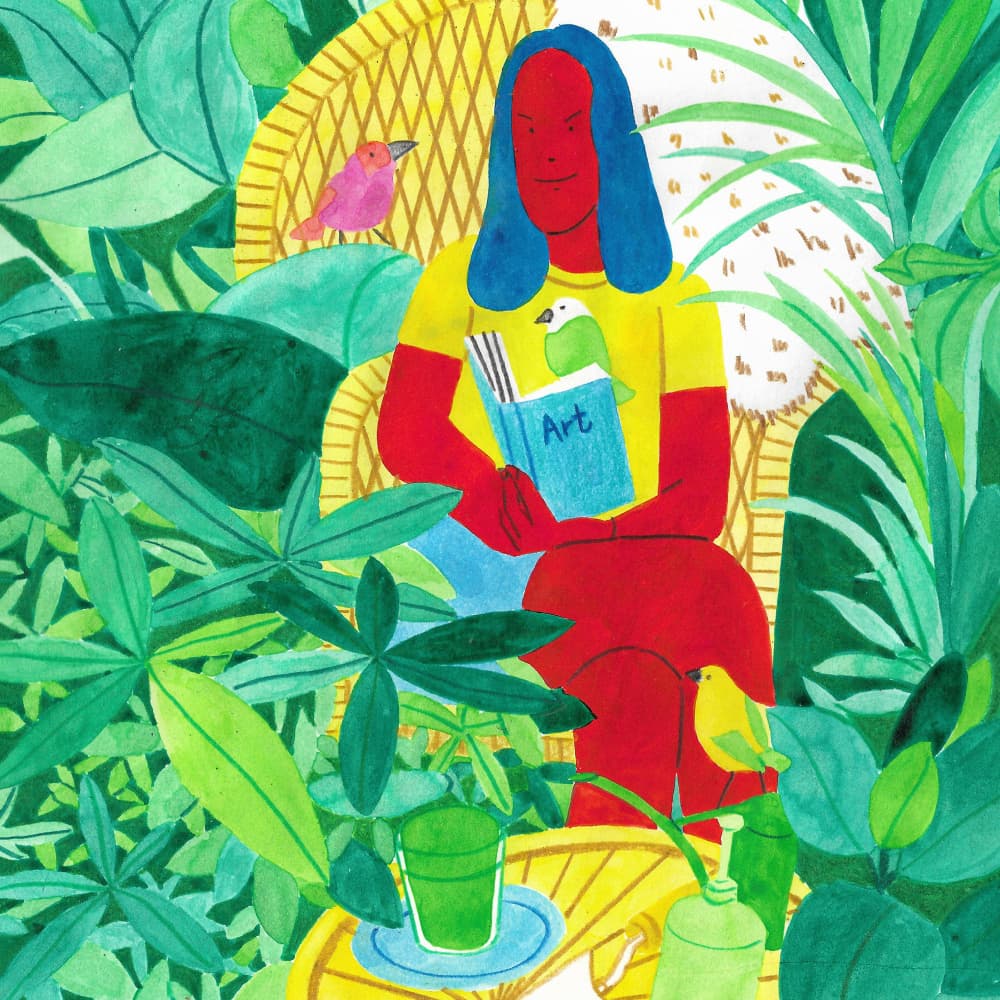 Jungle Garden Reader by Zhigang Zhang — canvas wall art