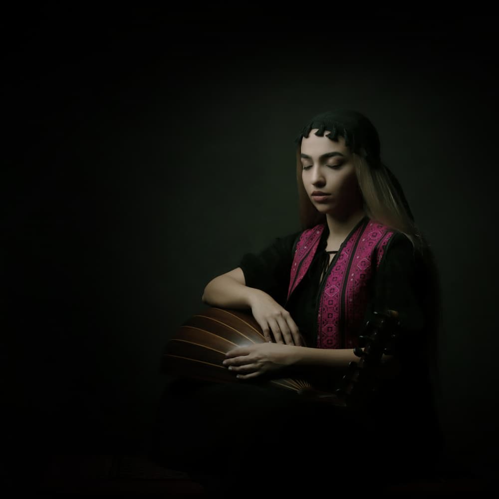 Woman Playing Oud by Moein Hasheminasab — canvas wall art