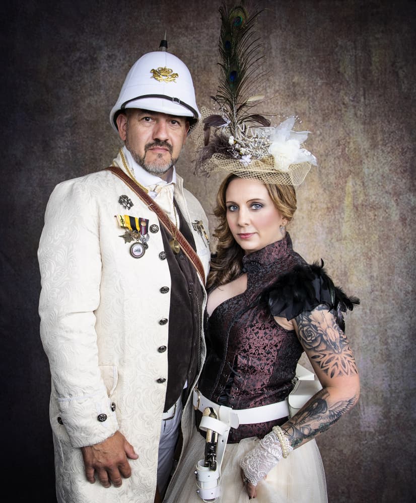 Steampunk Explorer Couple by Daniel Springgay — canvas wall art