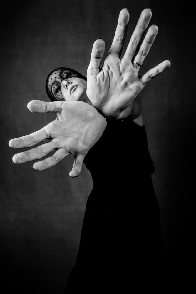 Expressive Hands Portrait by Afshin Saeidinia — canvas wall art