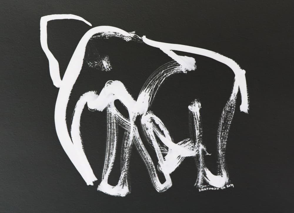 Abstract Elephant Sketch by Santhosh ch — canvas wall art