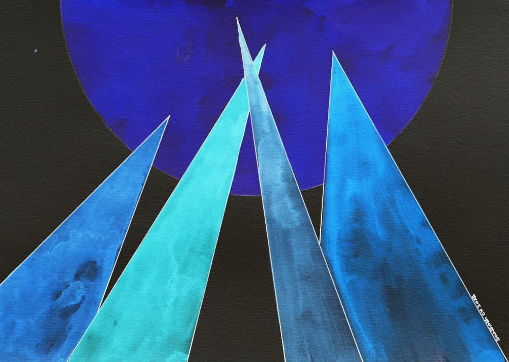 Mystic Blue Spires by Santhosh ch — canvas wall art