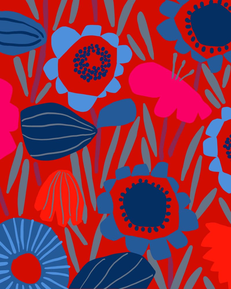 Bold Botanical Blooms by Ophelia Pang — canvas wall art