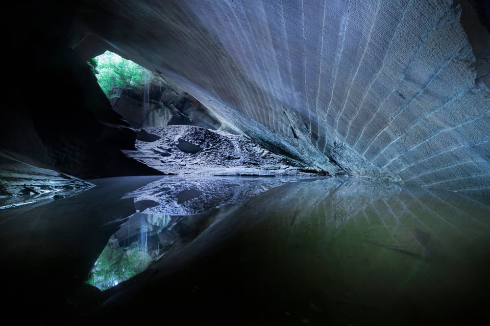 Mysterious Blue Cavern by Andrea Comari — canvas wall art