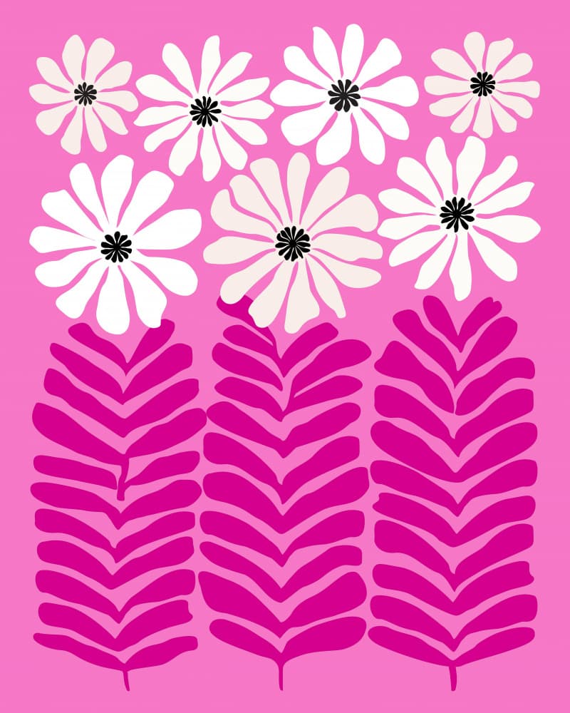 80s Floral 5 by Kristian Gallagher — canvas wall art