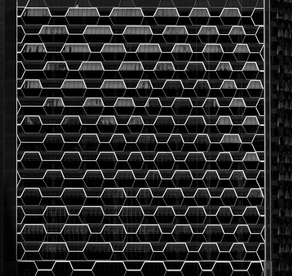 Modern Hexagonal Grid by Hans-Wolfgang Hawerkamp — canvas wall art