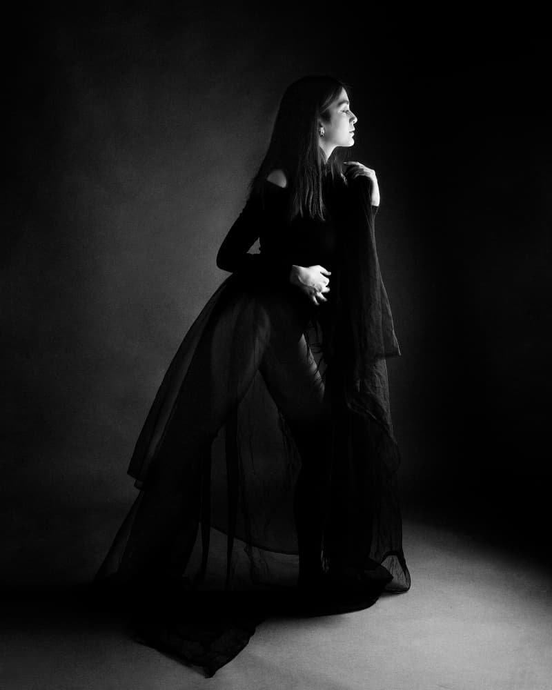 Elegant Woman Profile by Mehdi Mokhtari — canvas wall art