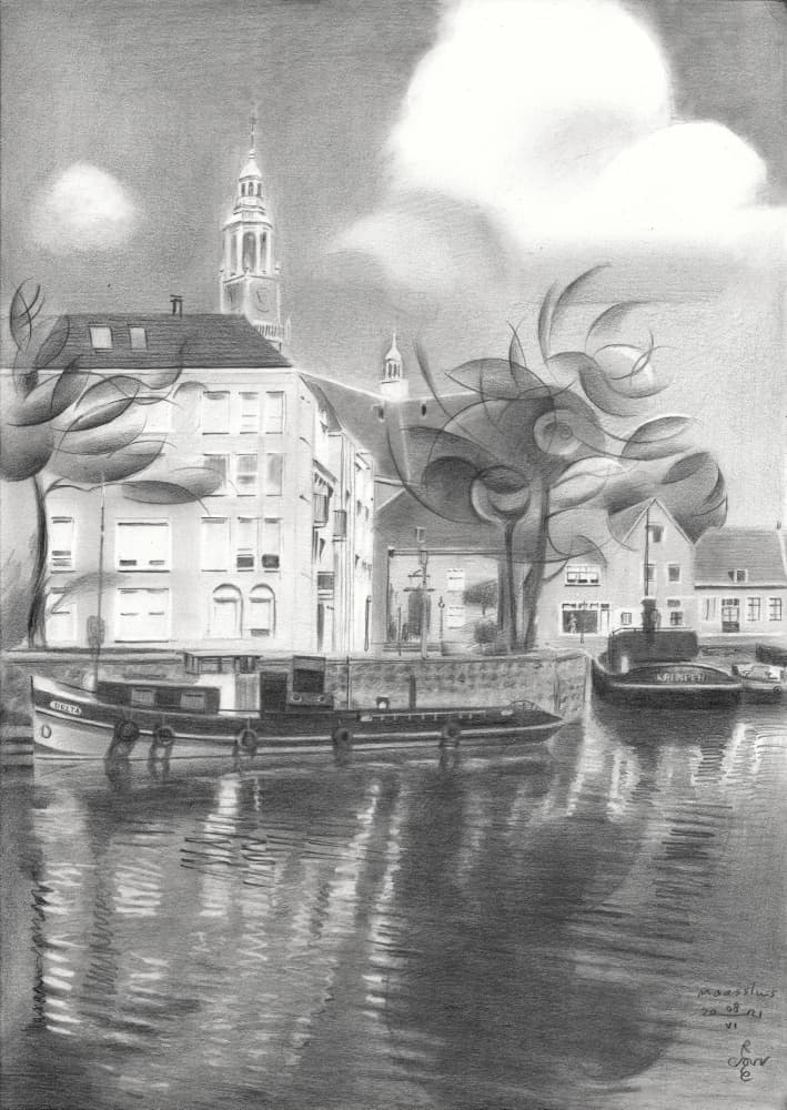 City Canal Reflections by Corné Akkers — canvas wall art