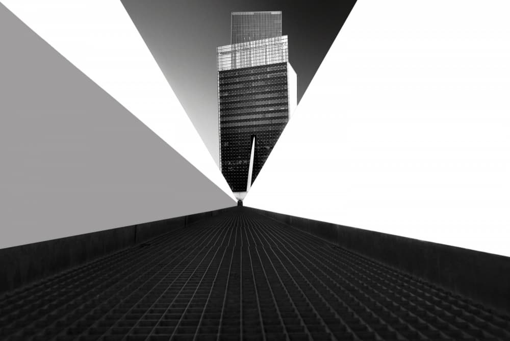 Modern Skyscraper Perspective by Jorge Pimenta — canvas wall art